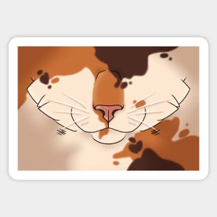 Calico Cat Face Sticker